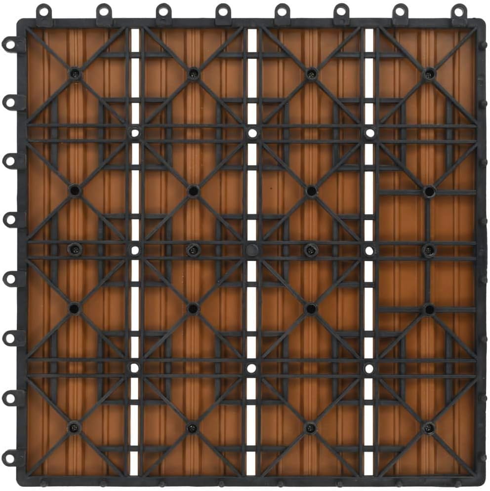 Festnight WPC Terrassendielen Terrassenplatten 30x30 cm 11er Spar Set für 1m² Braun in Holzoptik für