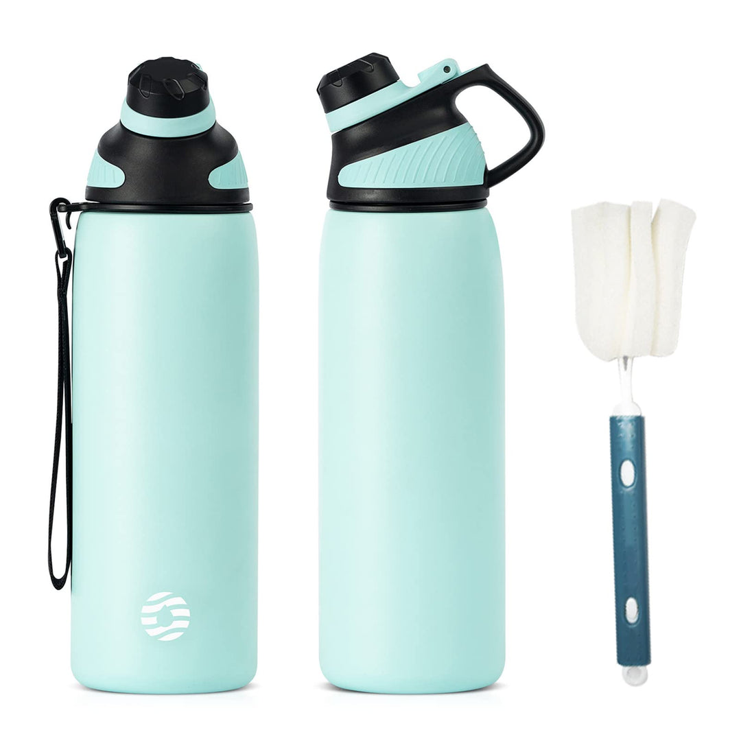 Fjbottle Edelstahl Trinkflasche Sport mit Magnetischem Deckel 1L, 800ml, 600ml, 400ml BPA-Frei Ausla