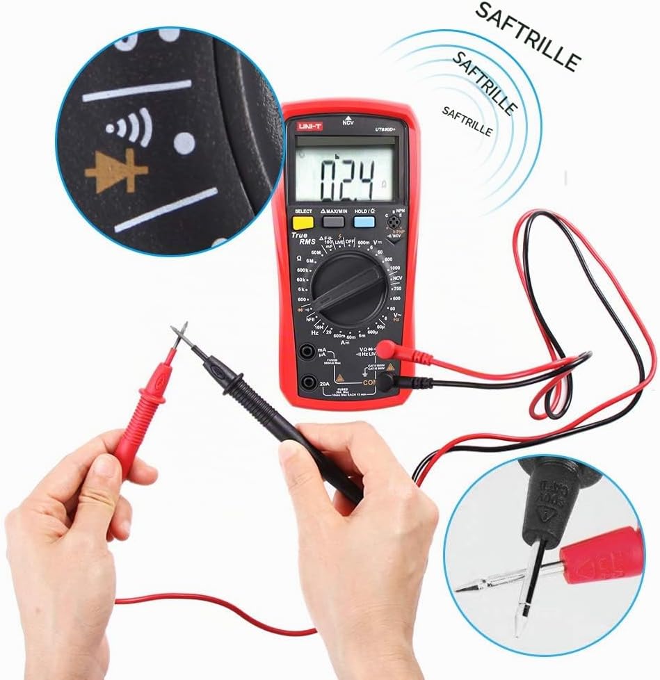 Multimeter UNI-T UT890D+ Effektivwert Voltmeter Amperemeter Ohmmeter AC/DC-Zählerstrom Spannungswide