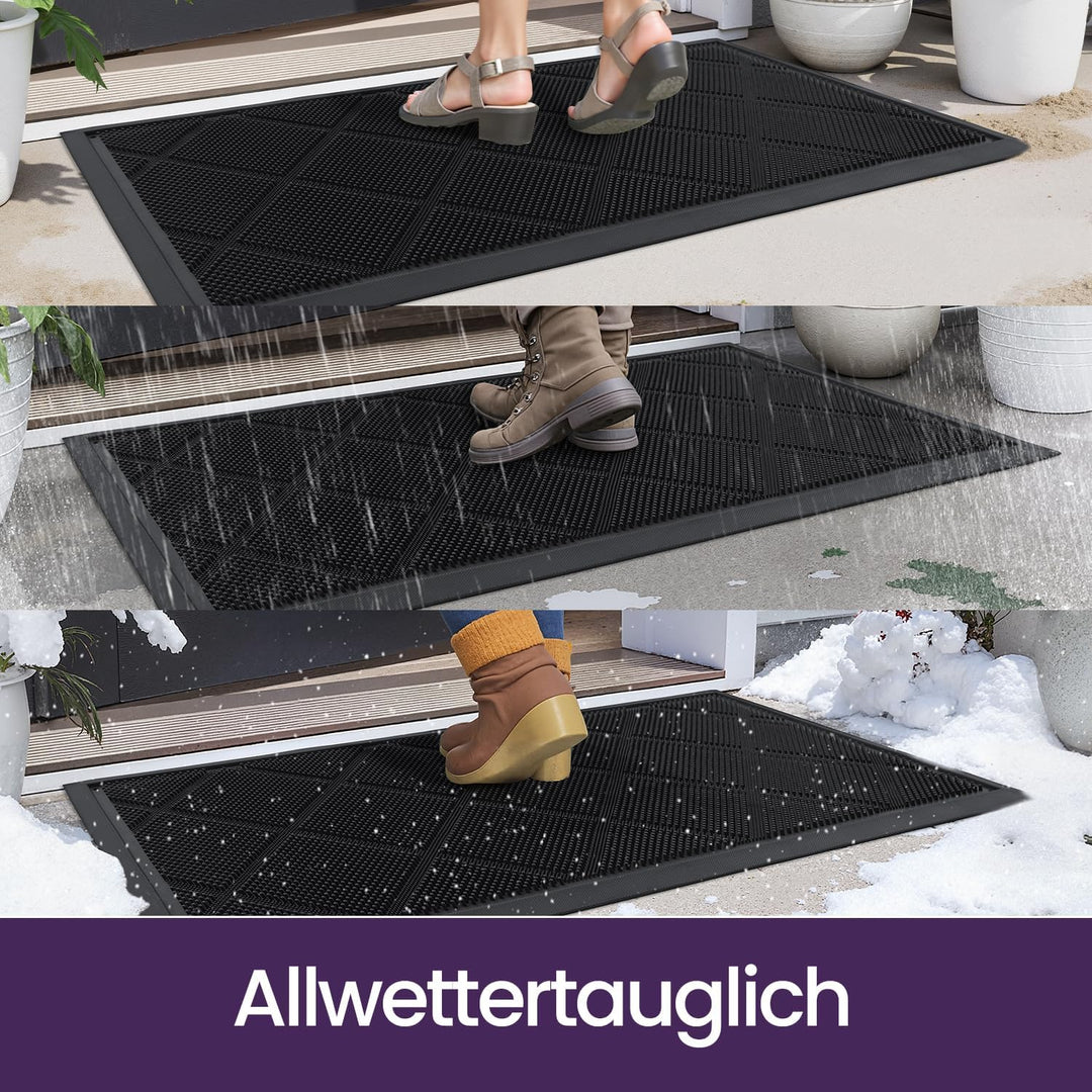 DEXI Fussmatte Aussen 43 x 90 cm, rutschfest Schmutzfangmatte mit Noppen, Wasserdicht Fussabtreter A