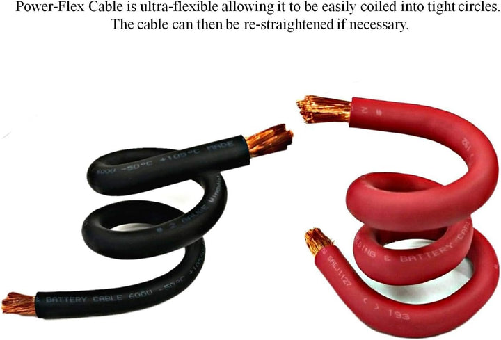 Wni Kupferkabel, 1/0 Gauge, 12,2 m schwarz, 12,2 m rot, 1/0 AWG, ultraflexibel, Kupferdraht hergeste