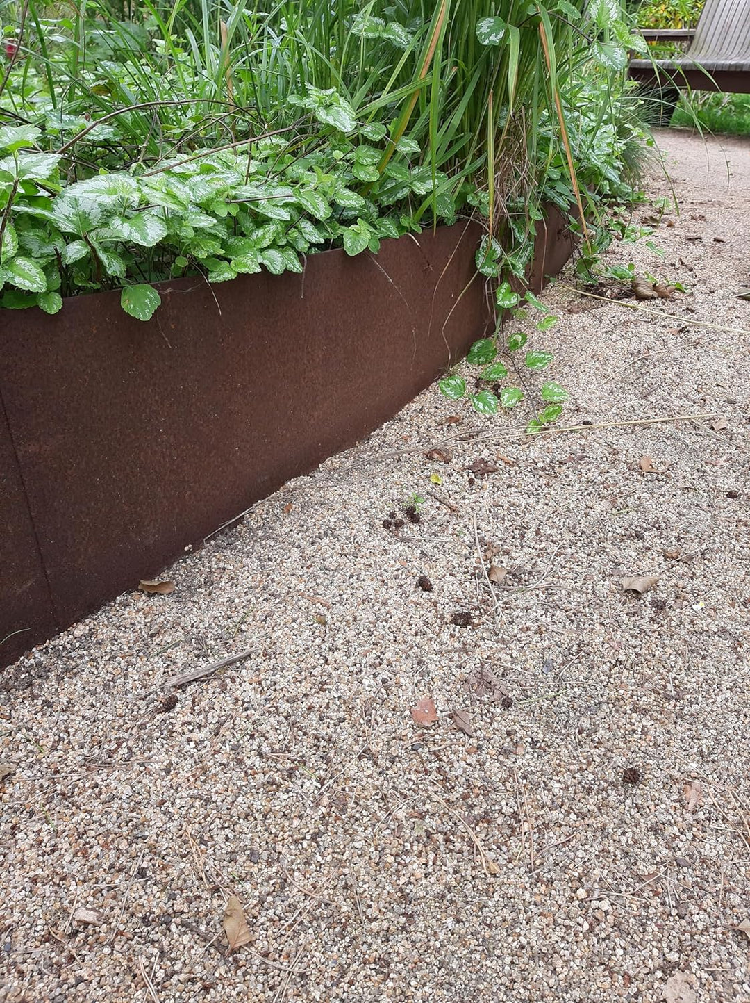 isskohli 14 cm hoch Rasenkante Corten Stahl Edelrost Mähkante Metall Beeteinfassung