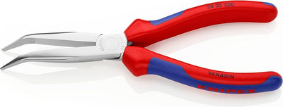 Knipex Mechanikerzange verchromt, mit Mehrkomponenten-Hüllen 200 mm 38 25 200 40° gewinkelte, flach-