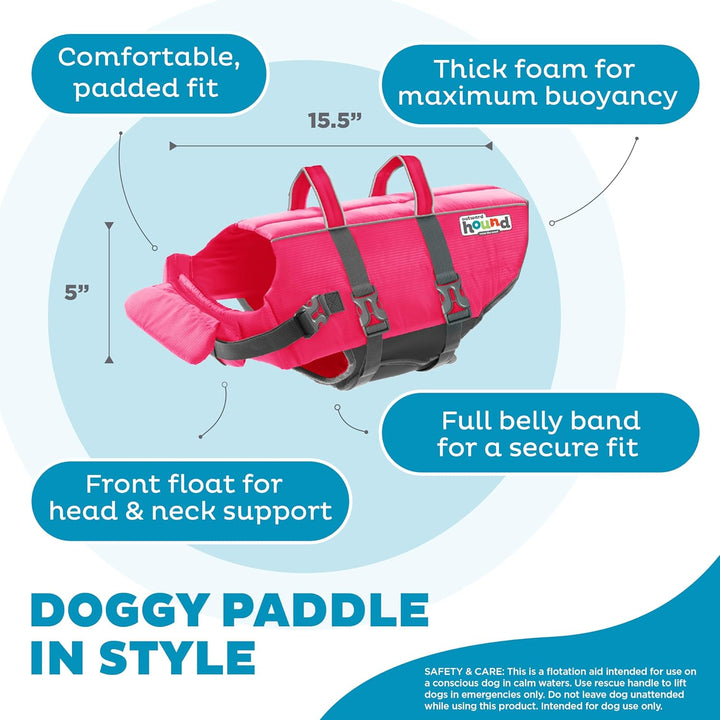 Outward Hound Granby Splash Schwimmweste für Hunde, Grösse M, Pink Granby (Flotation) Medium (Chest
