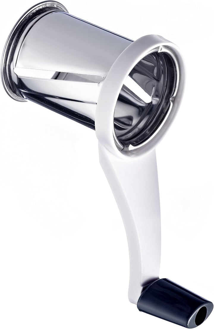 Westmark Trommelreibe/-hobel mit 3 Schneidtrommeln und integriertem Stössel, Rostfreier Edelstahl/Ku