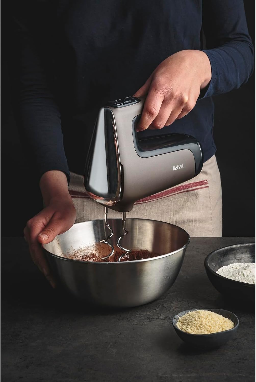 Tefal HT650E Power Mix Silence Handmixer | 600 Watt | variabler Geschwindigkeitsregler | Turbo- und