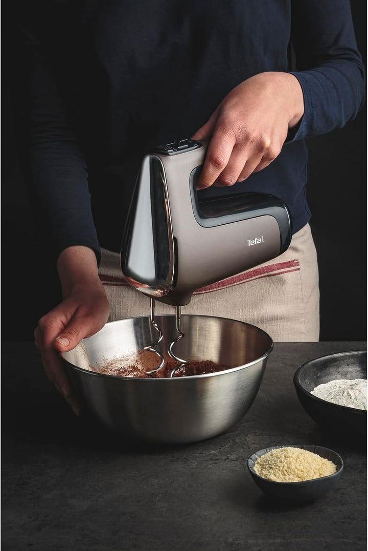 Tefal HT650E Power Mix Silence Handmixer | 600 Watt | variabler Geschwindigkeitsregler | Turbo- und