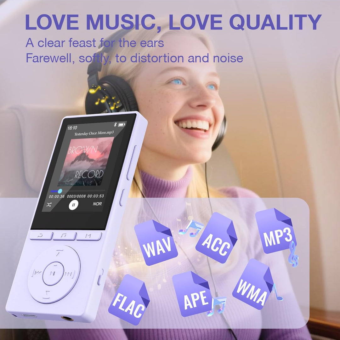 64GB MP3 Player with Bluetooth 5.3, Music Player with HiFi Sound for Sports Runners, 2.4" Screen MP3