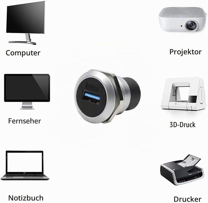 PENGLIN USB 3.0 Panel Mount Koppler 5 Stück, USB-Durchgangsanschluss, Buchse zu Buchse Bulkhead Exte