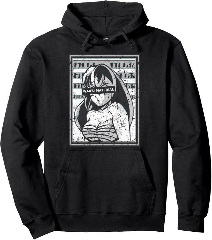 Waifu Material Anime Teen Girl Vintage Japanisch Waifu Pullover Hoodie