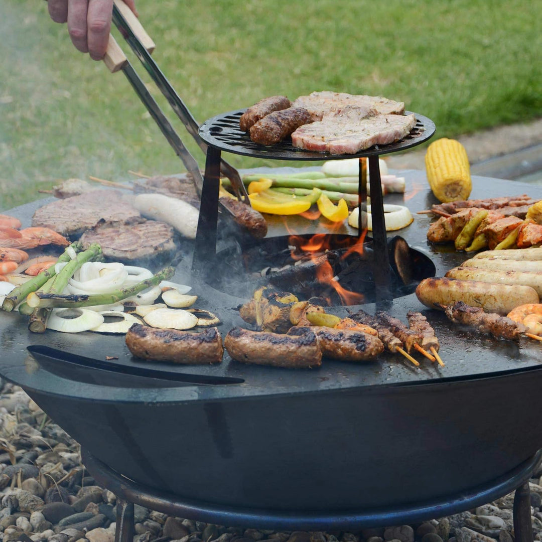 UNUS Grillplatte, 60 cm Durchmesser, runde Feuerplatte für Grill, Feuertonne oder Raketenofen, zweis