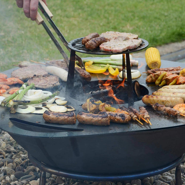 UNUS Grillplatte, 60 cm Durchmesser, runde Feuerplatte für Grill, Feuertonne oder Raketenofen, zweis
