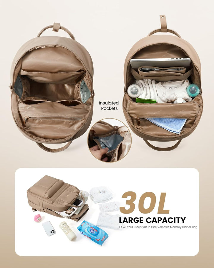 LOVEVOOK Wickelrucksack Gross Baby Wickeltasche Rucksack mit Wickelauflage Diaper Bag mit Kinderwage