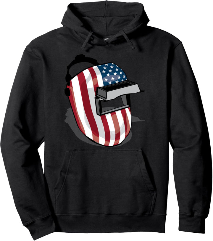 Schweisshelm mit amerikanischer Flagge, niedliches Schweisser-Geschenk Pullover Hoodie