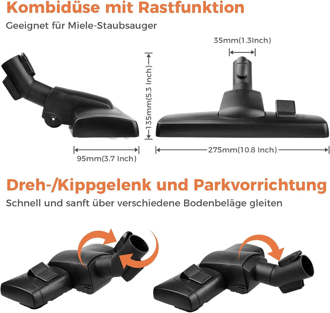 Premium 35mm Staubsaugerdüse, Staubsauger Ersatzteile Kompatibel Mit Alle Miele Staubsauger Complete