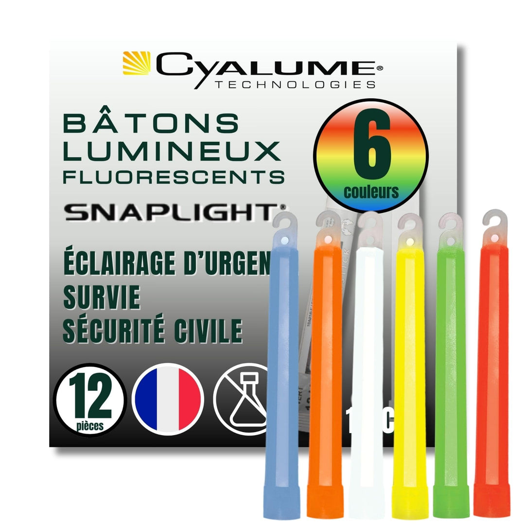 Cyalume SnapLight Leuchtsticks, 15 cm, 12 Stück (2 Stäbe mit je 6 Farben, Grün, Gelb, Rot, Orange, B
