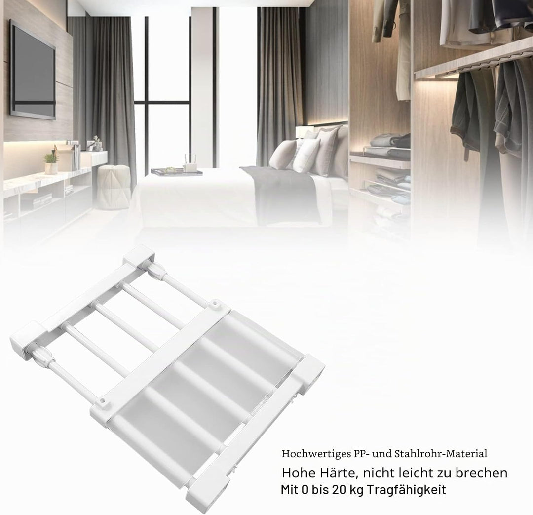 Topyond Schrank-Spannregal,Teleskop Klemmregal, Erweiterbares Lagerregal, Nagelfrei, Spannregal Schr