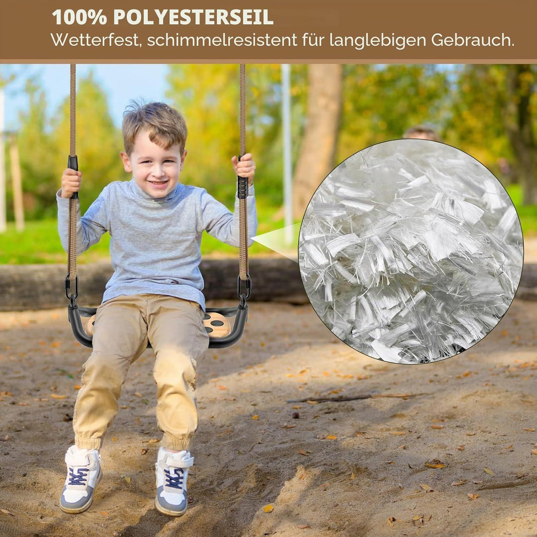Dolibest Schaukel Kinder, Indoor Outdoor Babyschaukel Erwachsene Schaukel Holz Schaukelsitz Spielpla