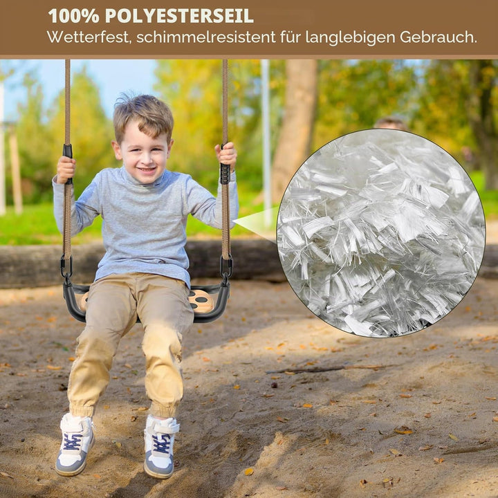 Dolibest Schaukel Kinder, Indoor Outdoor Babyschaukel Erwachsene Schaukel Holz Schaukelsitz Spielpla