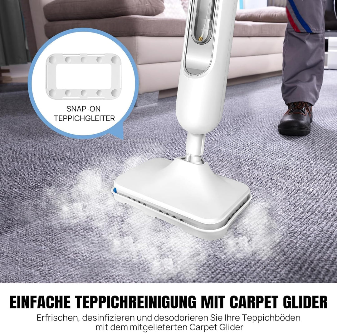 Dampfreiniger 1500W Dampfbesen Reiniger Dampf Mop Boden&Hand-dampfreiniger entfernt bis zu 99,9% der