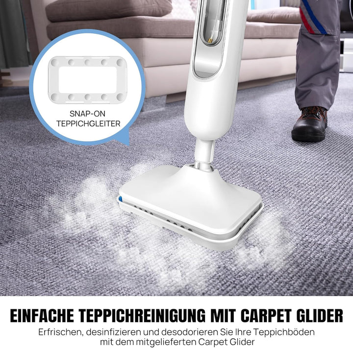 Dampfreiniger 1500W Dampfbesen Reiniger Dampf Mop Boden&Hand-dampfreiniger entfernt bis zu 99,9% der