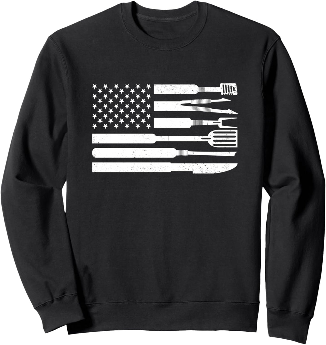 Grillparty mit USA-Flagge Sweatshirt
