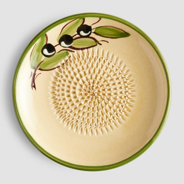 Evergrate® Keramikreibe Olivia mit Geschenkbox – mit Reibe, Knoblauchschäler, Rezeptheft & Pinsel –
