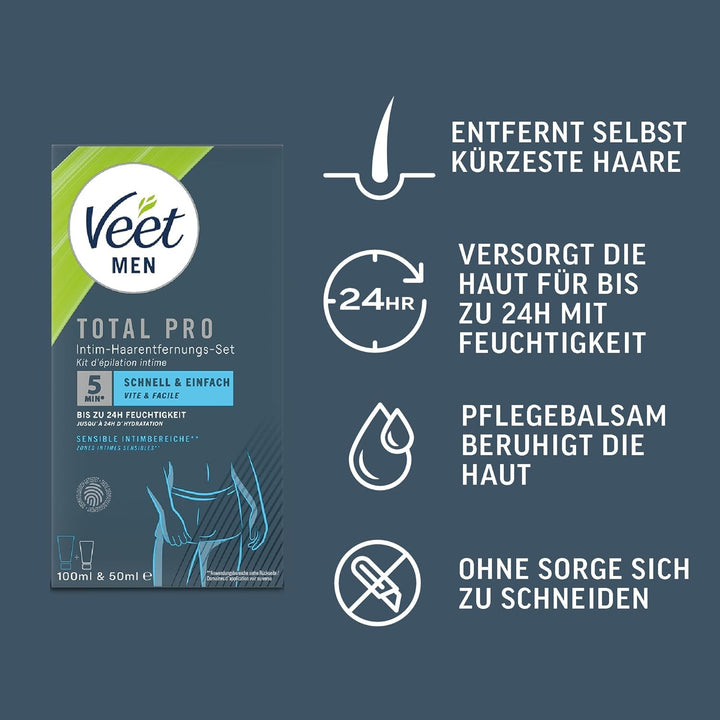Veet Expert/Men Intim-Haarentferungs-Set für Sie und Ihn - Enthaarungscreme für den Intimbereich - i
