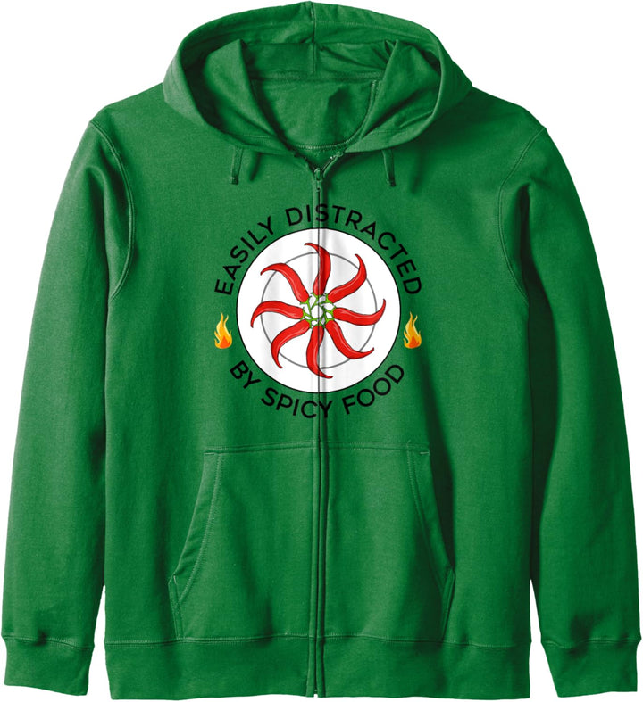 Scharfes Essen Lustiger Spruch Abgelenkt durch Chilis Kapuzenjacke