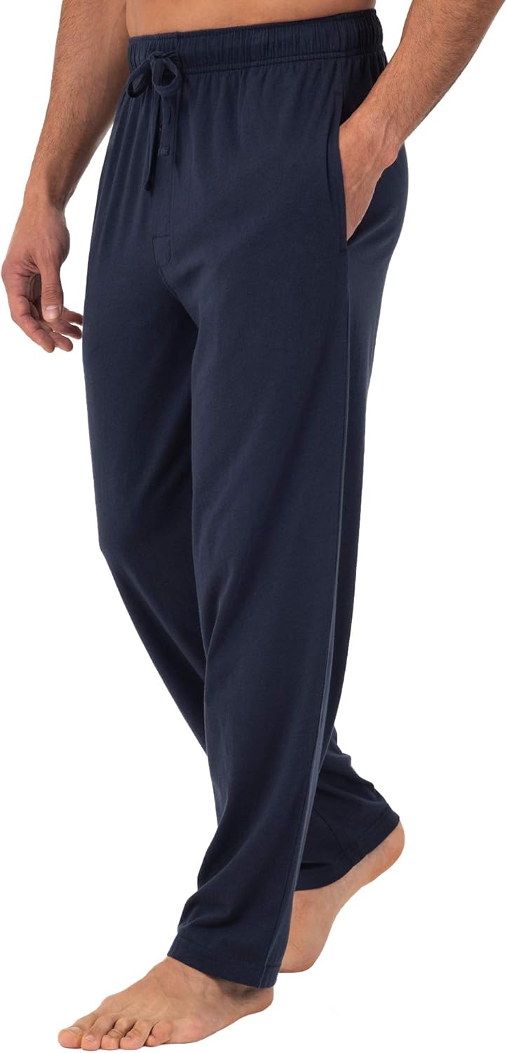 Fruit of the Loom Herren Schlafhose aus Jersey-Strick Pyjamaunterteil S Marineblau/Marineblau (2er-p