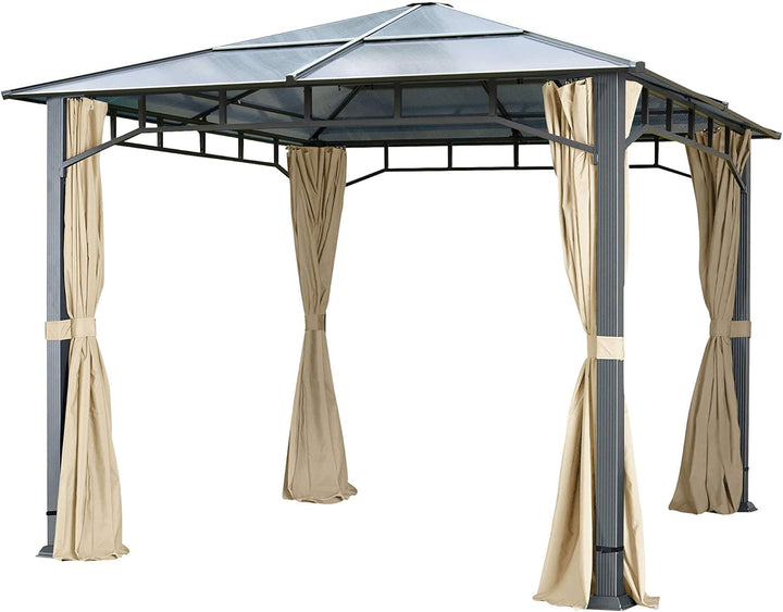 TOOLPORT 4 Seitenteile für Gartenpavillon Sunset Deluxe 3x3 m - Polyester ca. 180 g/m² - mit Reissve