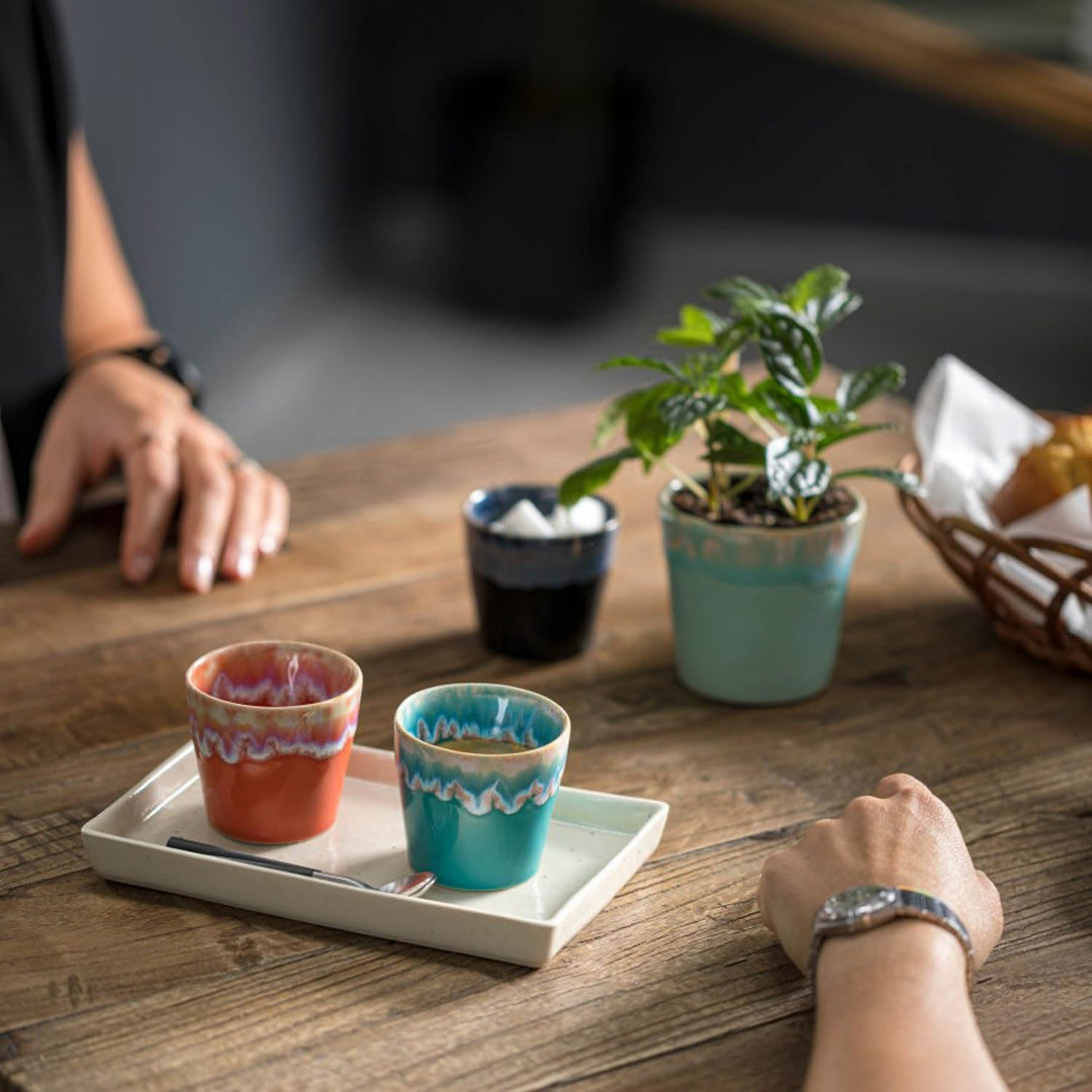 Grestel - Produtos Ceramicos, S.A. Costa Nova »Grespresso« Espresso-Obere, turquoise, ø: 67 mm, 6 St