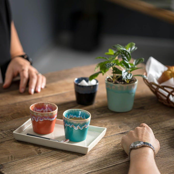 Grestel - Produtos Ceramicos, S.A. Costa Nova »Grespresso« Espresso-Obere, turquoise, ø: 67 mm, 6 St