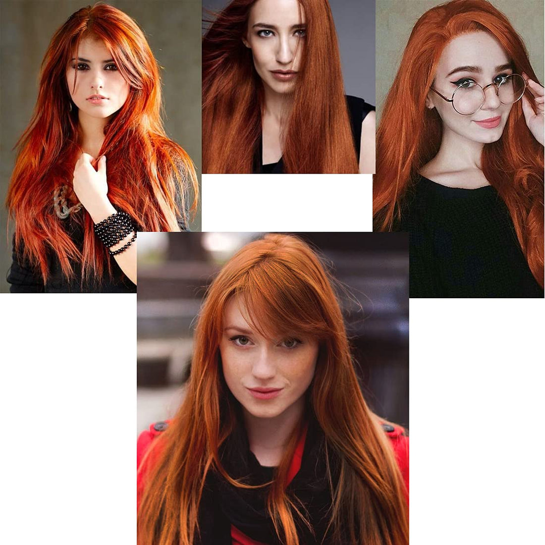 ATAYOU Kupfer Rot Lace Front Perücke Ginger Orange Perücke Für Damen Mit kleinem Spitzen Mittelteil