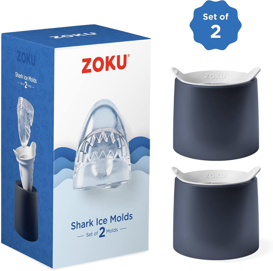 Zoku Hai-Eiskugelform enthält 2 Eisformen, Haifisch-Form, Cocktail-Eisform, Partys, Sudowners, Gin &
