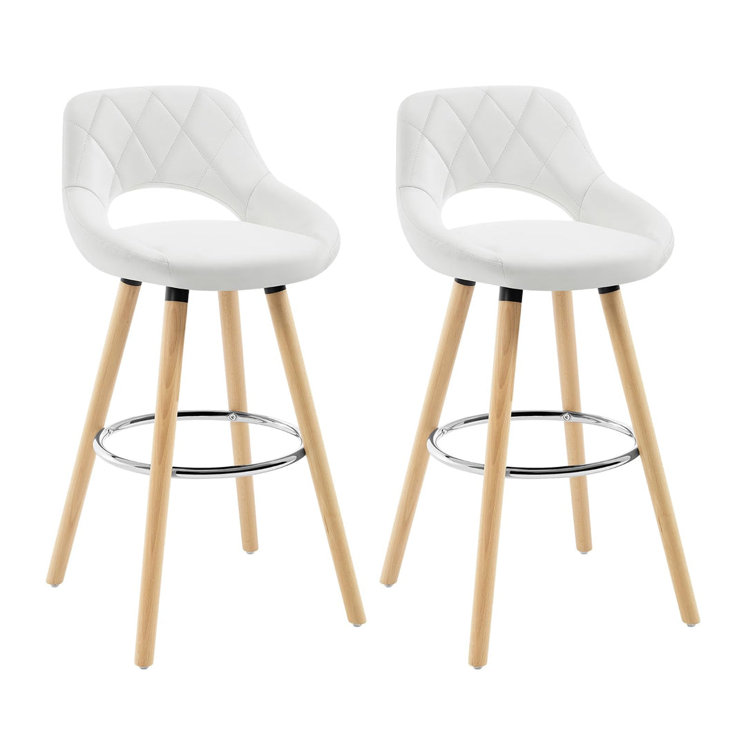 WOLTU Barhocker 2er Set, Barstuhl Küchenhocker Thekenhocker, Hocker mit Rückenlehne Fussstütze, aus