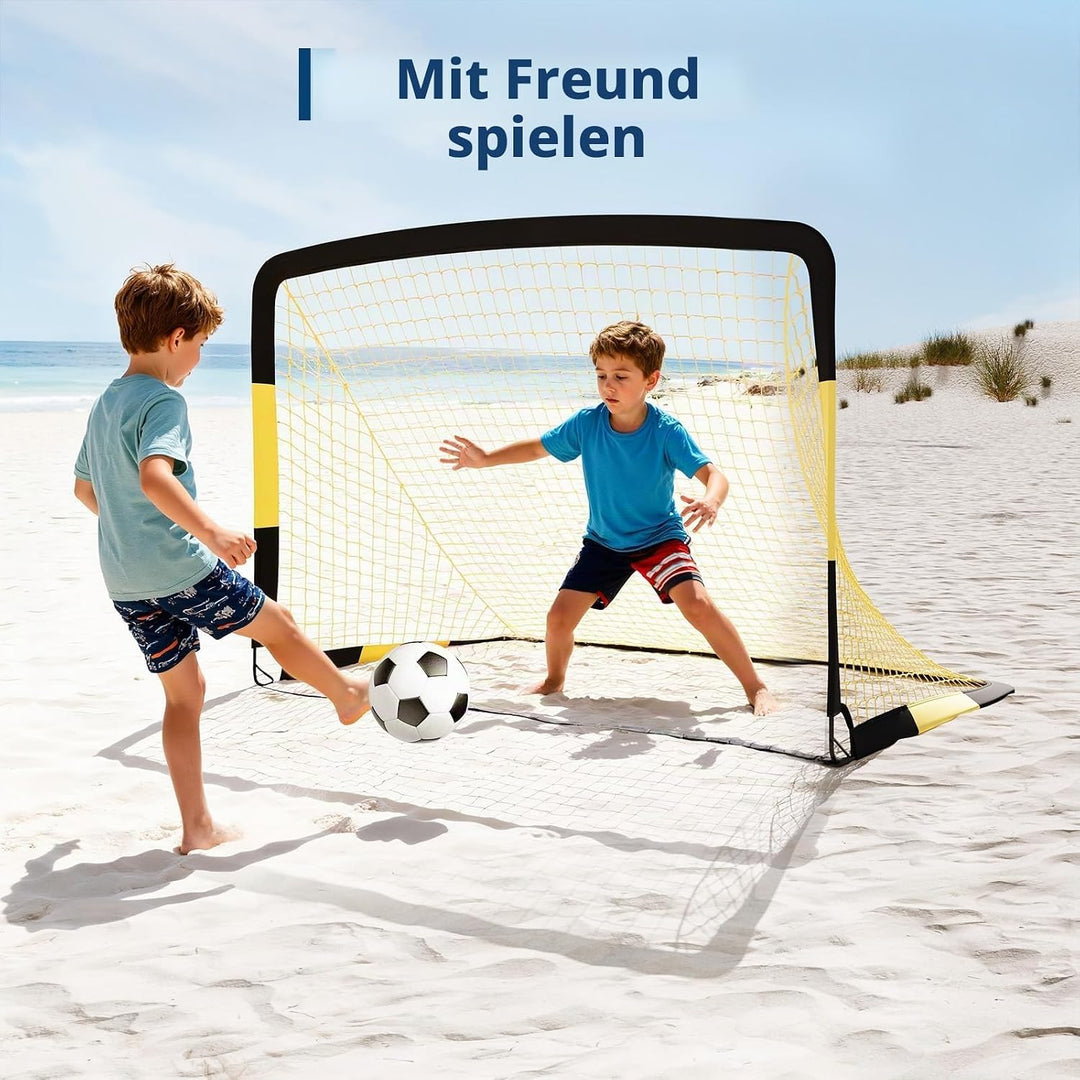 180 * 120 * 120 cm，2er Fussballtor Kinder Set,mit Zubehör, schneller Aufbau, für drinnen, draussen u