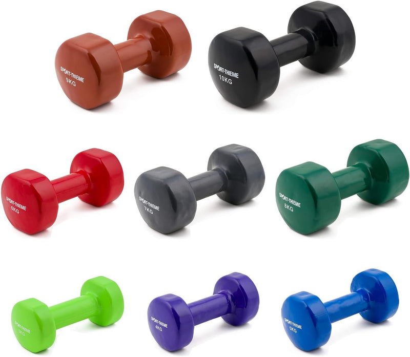 Sport-Thieme Vinyl Kurzhantel | Gummierte Hexagonal Fausthantel aus Gusseisen | In acht Varianten: 3