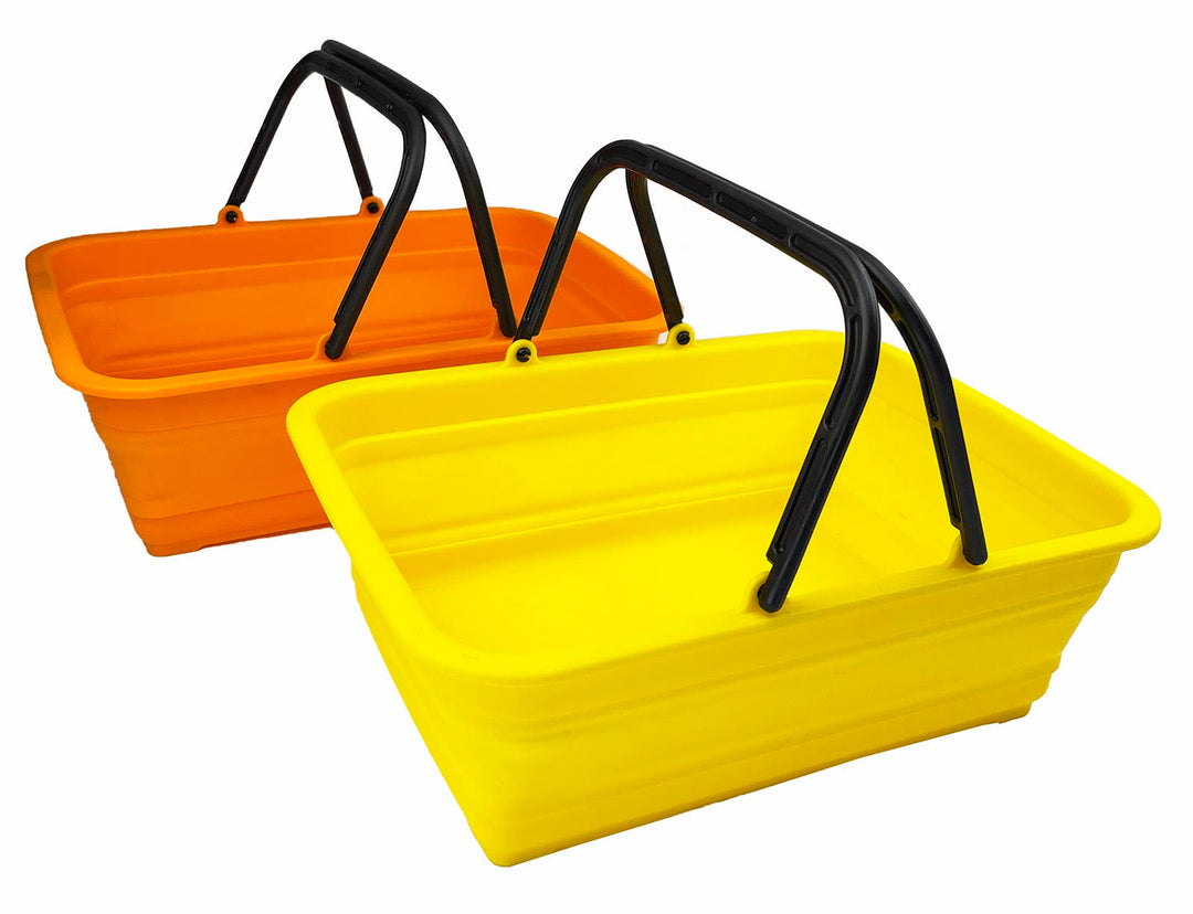 SAMMART 8L Zusammenklappbarer Korb mit Griff – Tragbarer Outdoor-Picknickkorb/Krater – Faltbare Eink