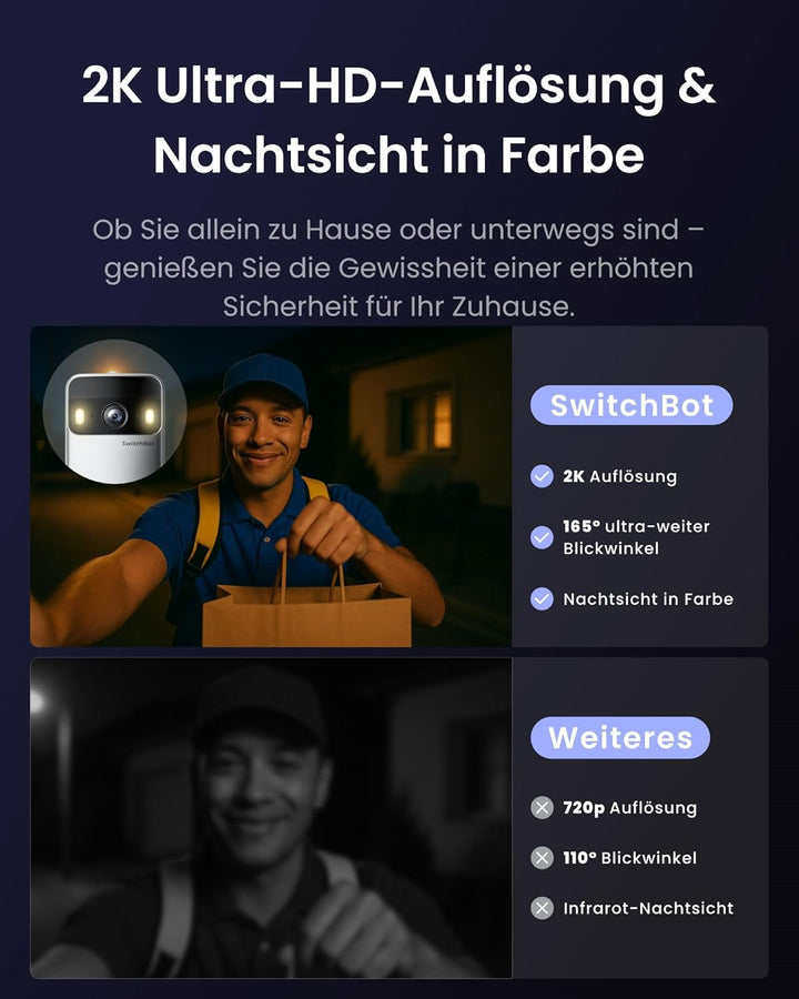 SwitchBot WLAN Türklingel mit Kamera, 2K Video Türklingel mit 4,3 Zoll Farbbildschirm, Smart Türklin