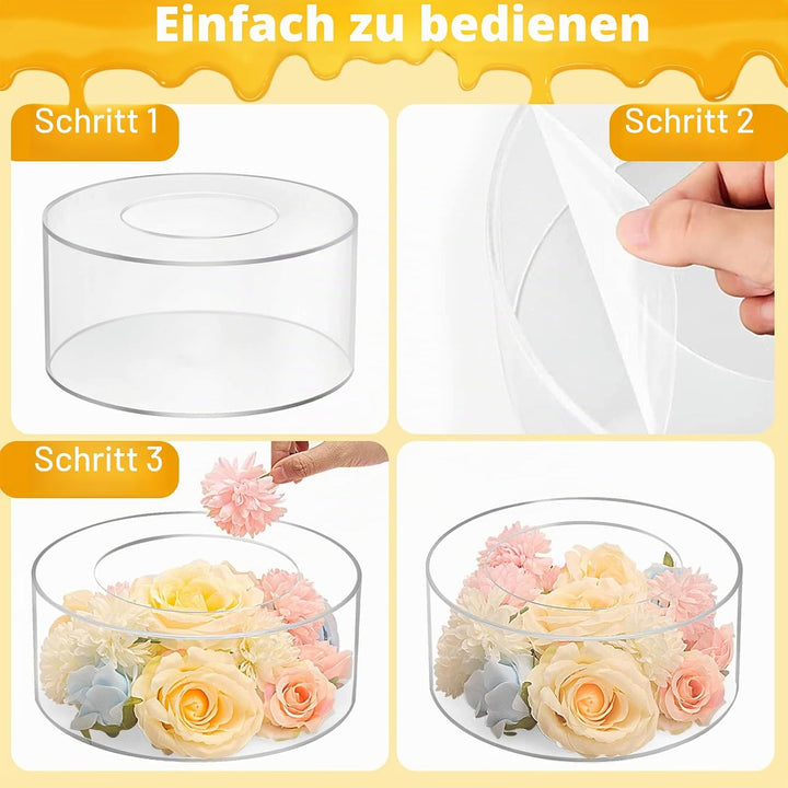 Nynelly 2 füllbare Acryl-Kuchen Stand Kuchen Riser Cake Tier, Runde Zylinder Display Riser Display B