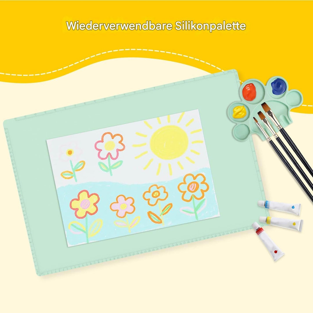 Silicone Malunterlage Für Kinder,Mit Verstellbarer Palettenunterlage | 60 x 40 cm Faltbare Kinder Ma