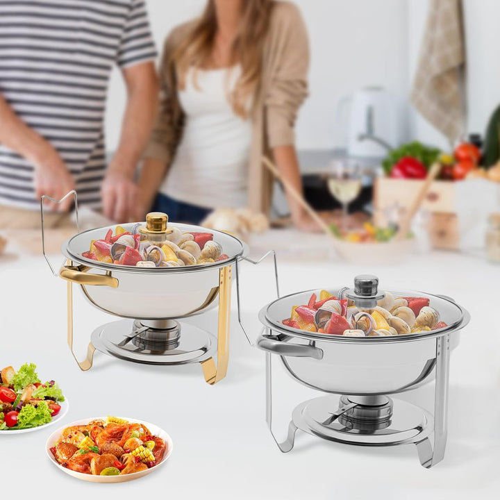 5L Chafing Dish Buffet Set, Edelstahl Chafing Dish Warmhaltebehälter, Chafers und Buffet-Wärmer-Sets