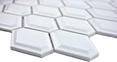 Keramikmosaik Fliesen Mosaikfliesen Keramik Kachel Diamant Metro weiss matt Fliesenspiegel Küchenfli