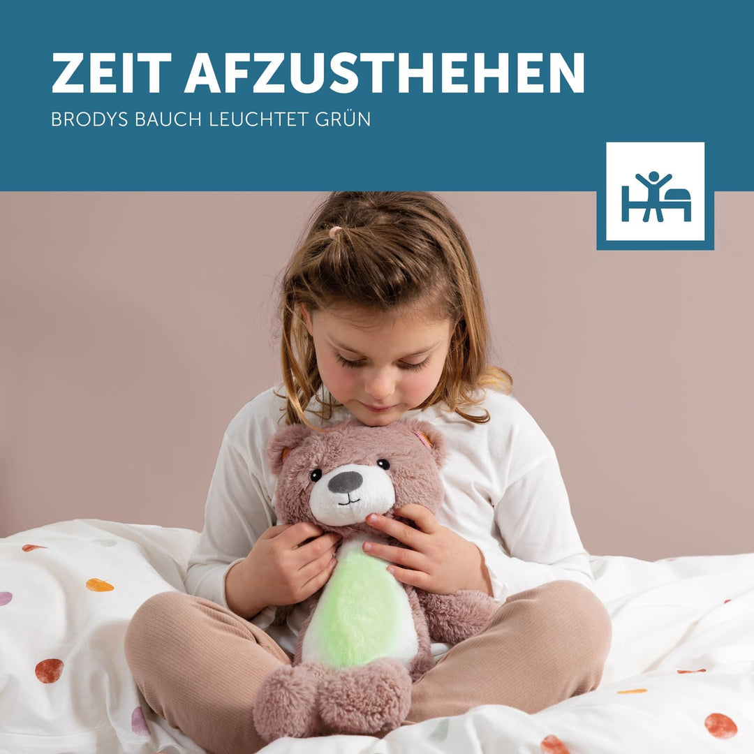 Zazu Brody Schlaftrainer - Kuscheltier mit Nachtlicht, Geräuschmaschine und Schreisensor - Lehrt den