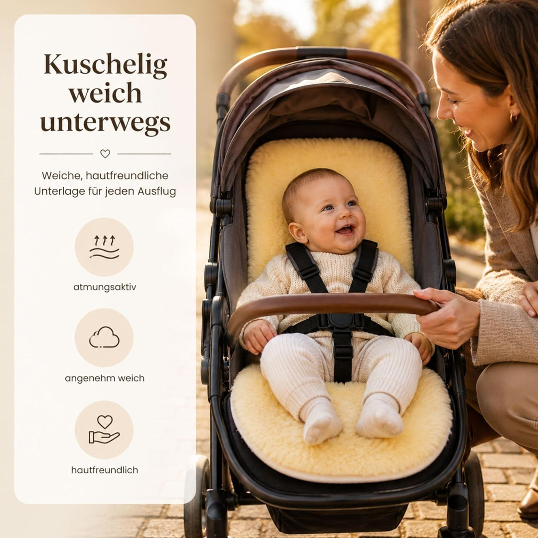 Hofbrucker seit 1948 Lammfell-Einlage für Kinderwagen gelb one size