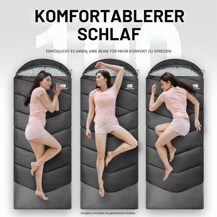 Schlafsack für Erwachsene bei Kälte, Tragbar, Wasserdicht, Leichtgewichtiger Schlafsack für Grosse P