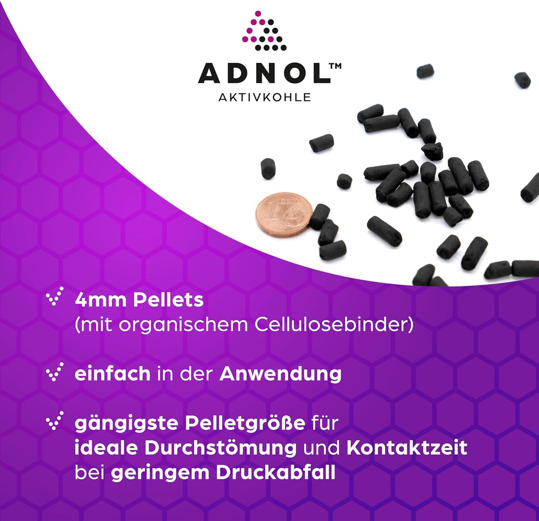 Aktivkohle Pellets 0,75 Liter für Luftfilter 3D Drucker Verbesserung der Raumluft, CTC80, Durchmesse