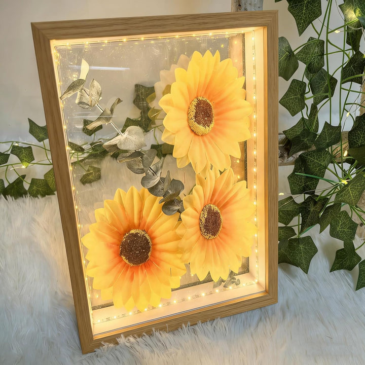 HanYun 3D Bilderrahmen Zum Befüllen mit LED, 21.5X26.5cm Bilderrahmen n tiefer 3.8cm, Objektrahmen 3