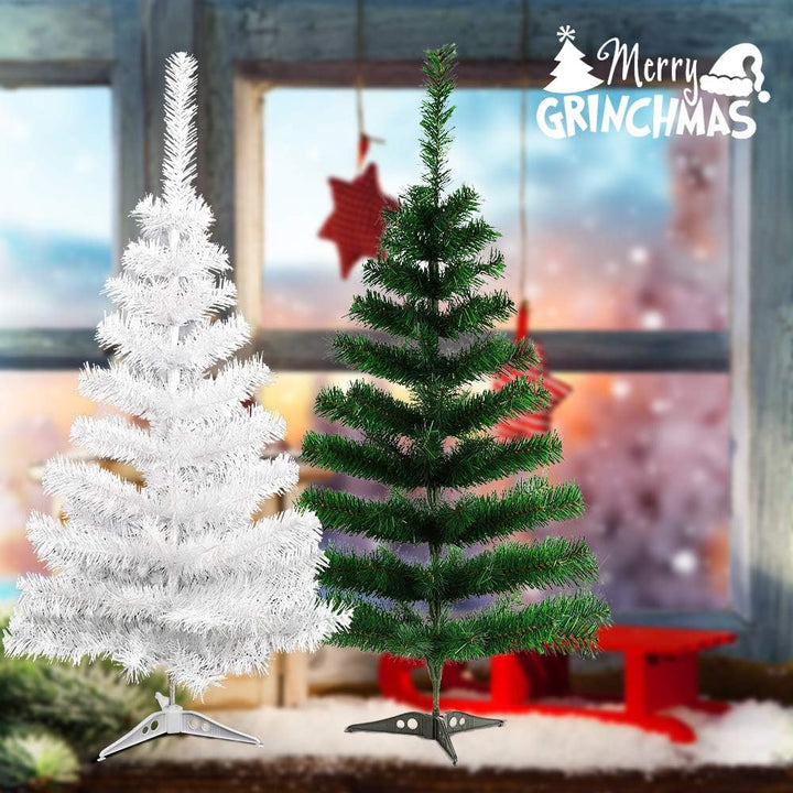 120cm Weihnachtsbaum Künstlich Weiss unechter Tannenbaum mit Metall Christbaum Ständer Schwer entfla